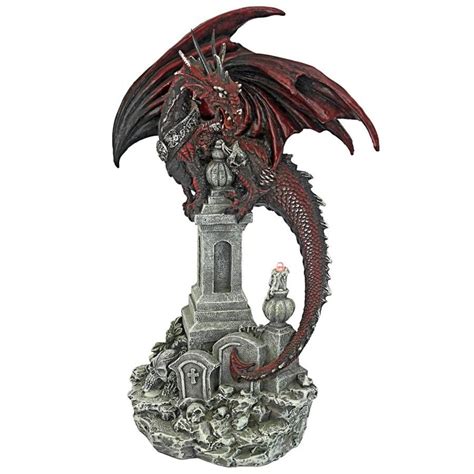 Warrior Dragon Gothic Cemetery Statue - QS93454 - Design Toscano