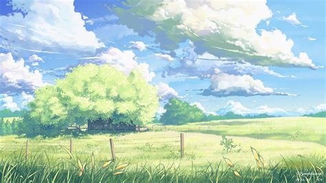 Anime Flower Field Scenery Wallpapers - Wallpaper Cave