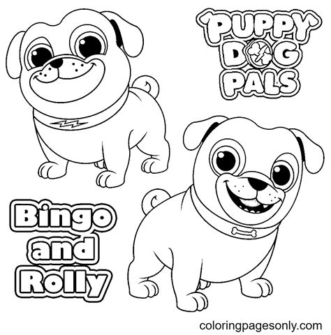 Bingo And Rolly Coloring Pages