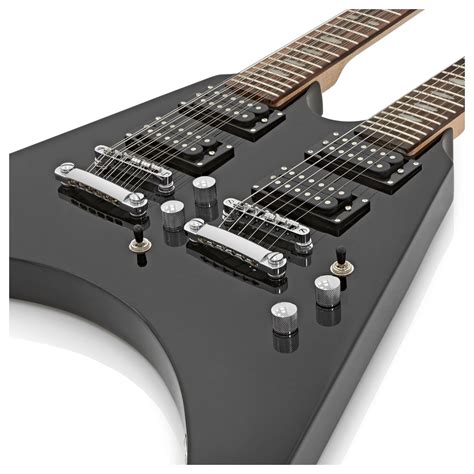 Houston Double Neck Guitar by Gear4music, Black - Box Opened at Gear4music