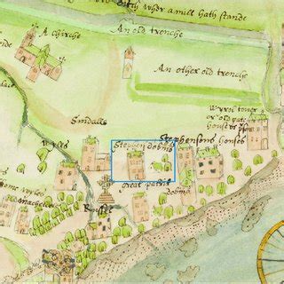 Map of Carrickfergus, c 1567, by Robert Lythe with the Dobbin tower ...