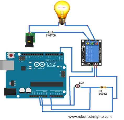 DIY Night Light automatic turn ON and OFF using Arduino, Relay and LDR