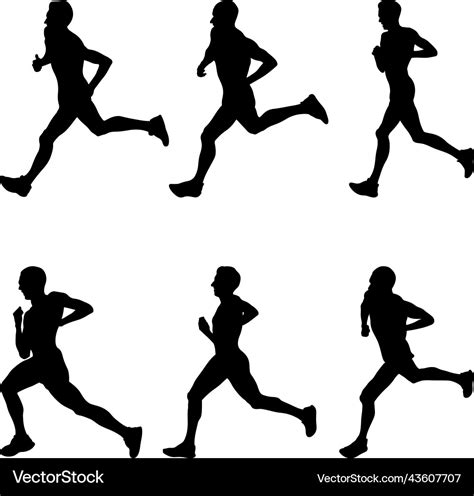 Silhouette athlete runner running Royalty Free Vector Image