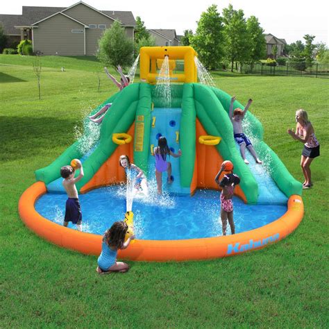 Kids Inflatable Splash Pool Backyard Water Slide Park Waterslide ...