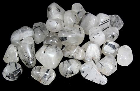 Bulk Polished Quartz with Tourmaline Inclusions - 8oz. (~ 15pc.) For ...