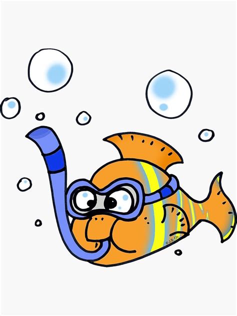 "Funny tropical fish cartoon" Sticker for Sale by CuteCartoon | Fish ...