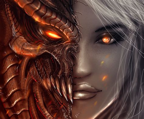 Sfondi : Diablo 3, ragazza, ARTE, Angeli, demoni 1995x1656 - wallup ...