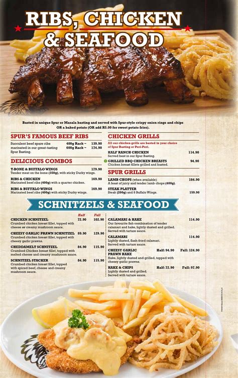 Spur Steak Ranches Menu Prices & Specials