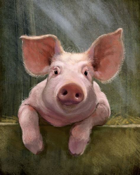 Happy Pig, Jeremy Norton Illustration | Farm animal paintings, Pig ...