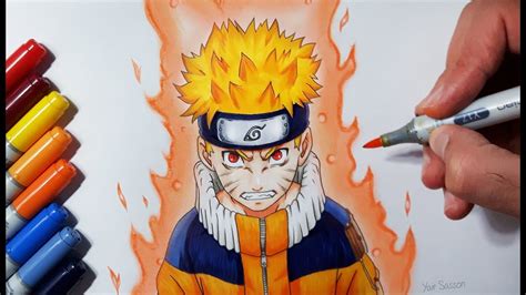 Drawing Naruto Uzumaki - Jinchūriki Phase One - YouTube