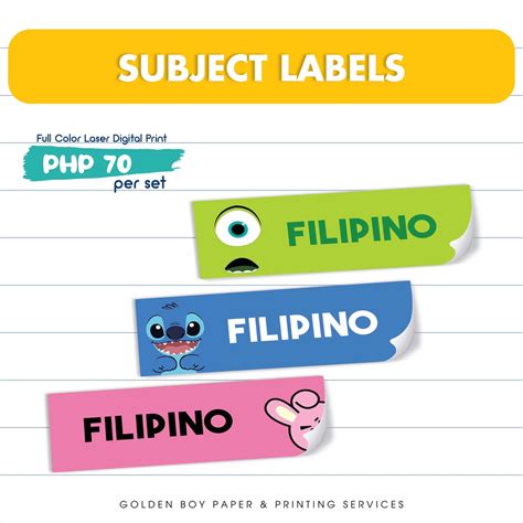 Subject Sticker Label | Shopee Philippines