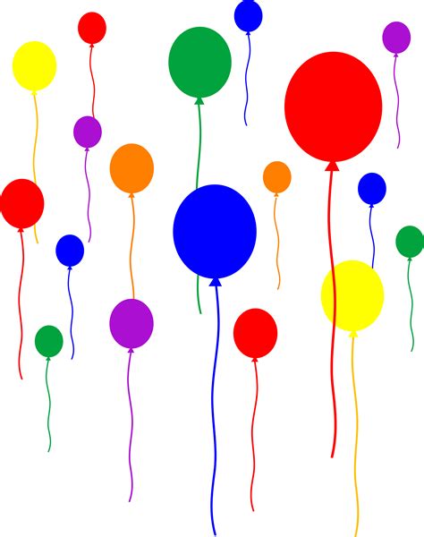 Party Balloons on Transparent Background - Free Clip Art