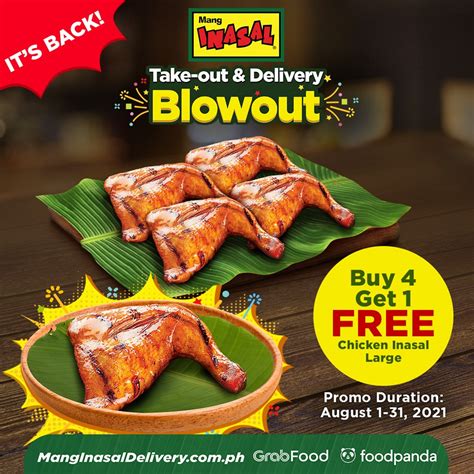 Mang Inasal Takeout and Delivery Blowout – 4 PLUS 1 until Aug. 31 ...