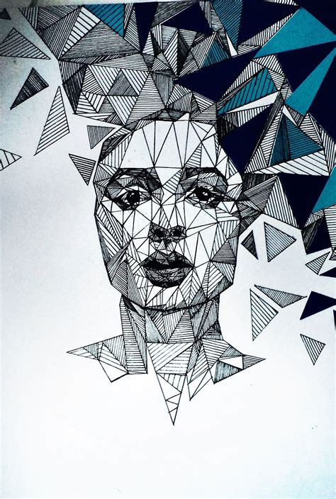 Geometric portrait on paper – Artofit