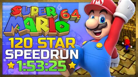 Super Mario 64 120 Star Speedrun in 1:53:25 - YouTube