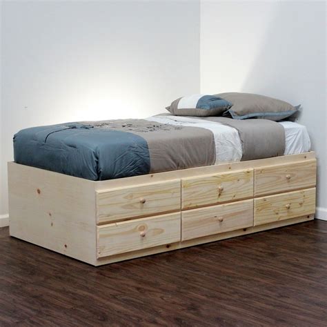 Extra Long Twin Storage Bed | Pine Wood | Craft storage, Storage beds ...