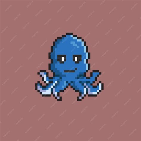 Premium Vector | Octopus in pixel art style