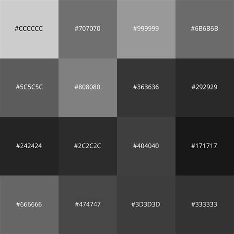 Shades Of Gray Color With Names Hex Rgb Cmyk Codes Color | The Best ...