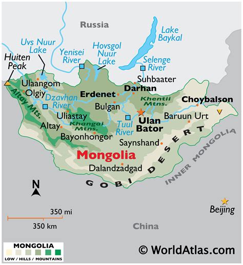 Mongolia Map / Geography of Mongolia / Map of Mongolia - Worldatlas.com