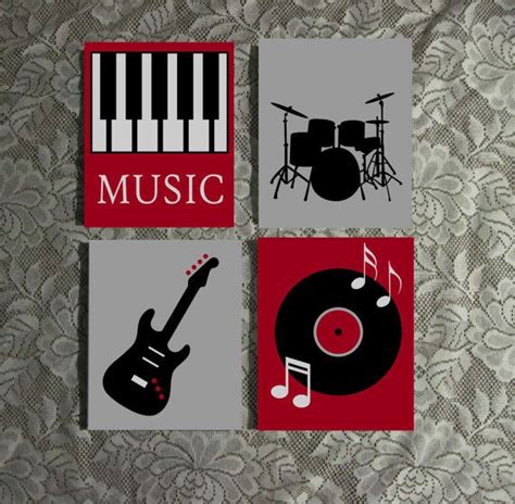 Custom Painted Music Themed Canvas Wall Art, Hand Painted Musical Wall ...