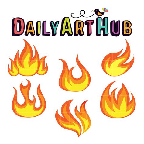 Flame Shapes Clip Art Set – Daily Art Hub – Free Clip Art Everyday