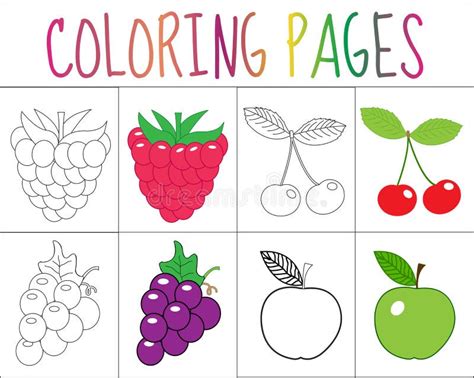 Coloring Fruits Kids Stock Illustrations – 1,201 Coloring Fruits Kids ...