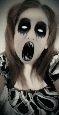 Creepy Bubble Gum Scary Face GIF | GIFDB.com