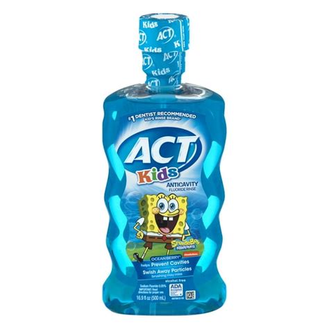 ACT® Kids Anticavity SpongeBob Ocean Berry Fluoride Mouthwash, 16.9 oz ...