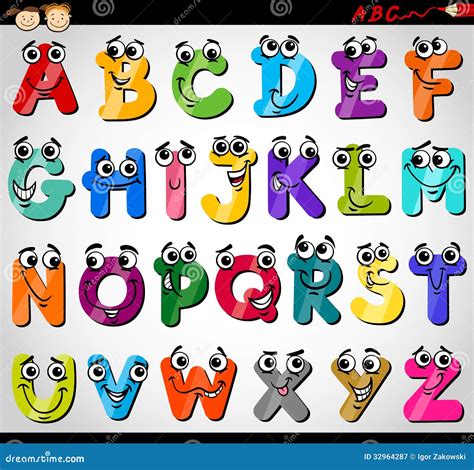 Capital Letters Alphabet Cartoon Illustration Royalty Free Stock ...