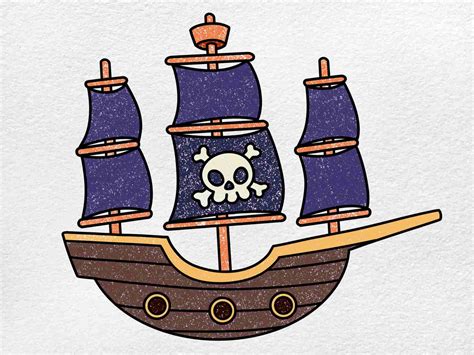 Simple Pirate Ship Drawing