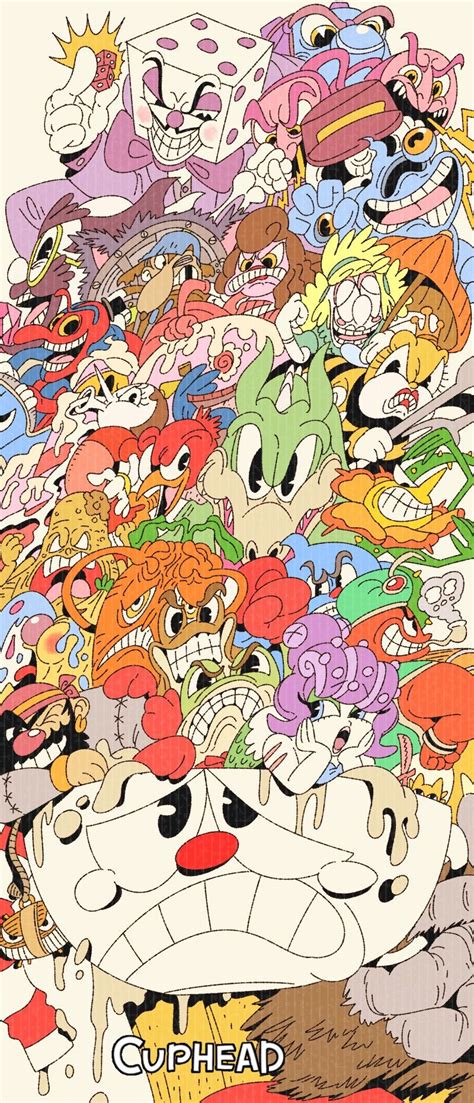 Cuphead and all the bosses; wonderful illustration | Cartoon video ...