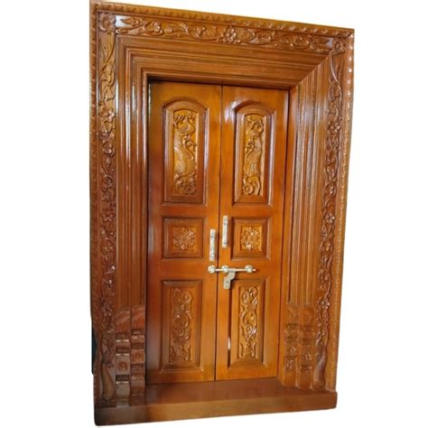 Wood doors with frame - Builders Villa