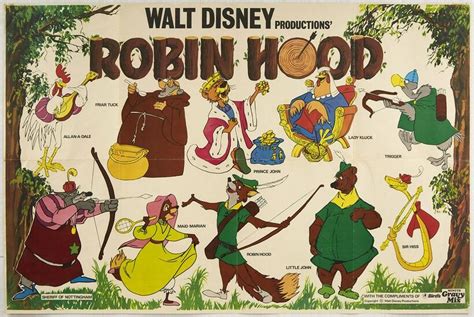 Robin Hood Original 1973 Uk Door Panel Insert Film Movie Poster, Disney ...