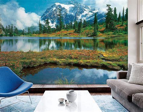 Mt Shuksan And Picture Lake Wall Mural |Full Size Large Wall Murals ...