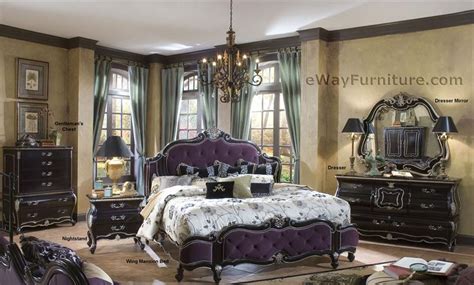 Joséphine Purple Tufted Wing Mansion Bedroom Set