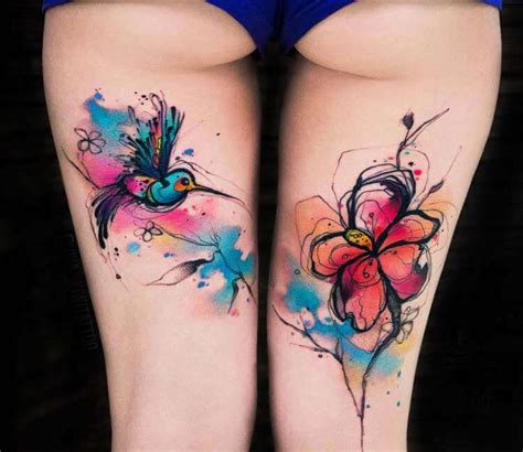 Bird and Flower tattoo by Kiwi Tattoo | Post 21926