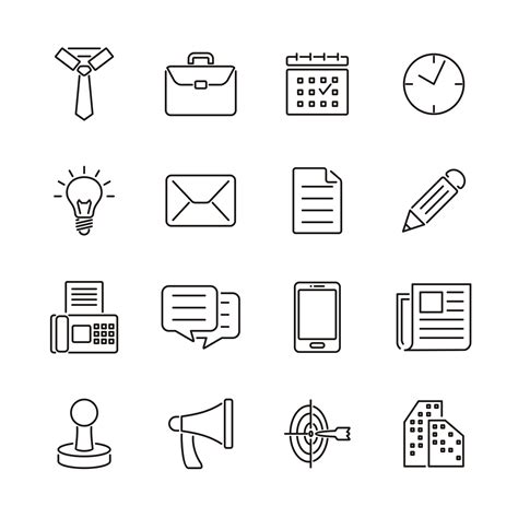 Outline Icons Related to Business and Office 1225254 Vector Art at Vecteezy