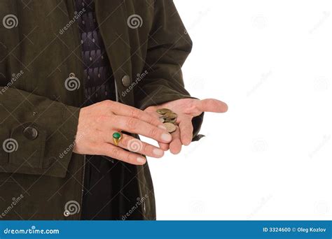 Serious man counting coins stock photo. Image of cash - 3324600