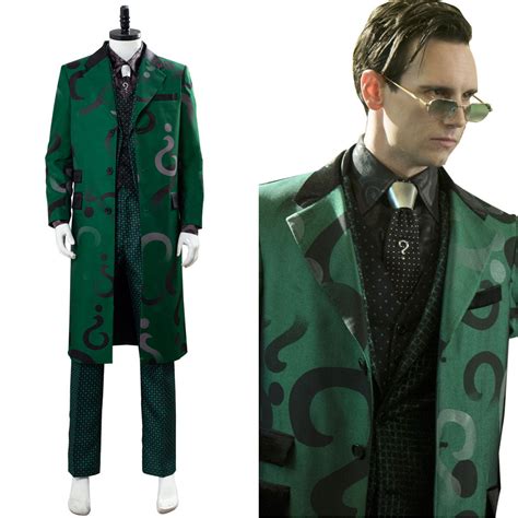 The Riddler Edward Nygma Gotham Season 5 Uniform Green Cosplay Costume ...