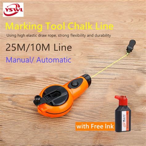 pitik Marking Tools Chalk Line Reel,Manual/ Automatic,25 Meters/ 10 ...