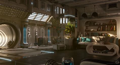 Home by Carsten Stueben | Sci-Fi | 3D | CGSociety Cyberpunk Interior ...