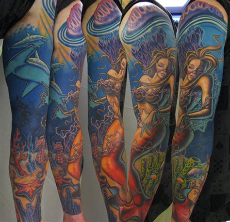 Fantasy Siren Sea Sleeve Tattoo by Steve Wimmer