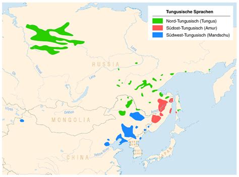 Linguistic map of the Tungusic languages - Тунгусо-маньчжурские языки ...