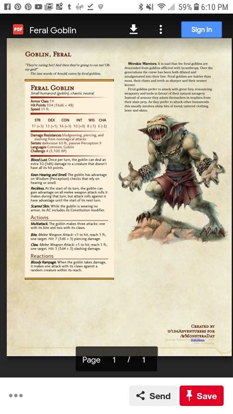 Feral goblin | Dnd dragons, Dnd monsters, D&d dungeons and dragons