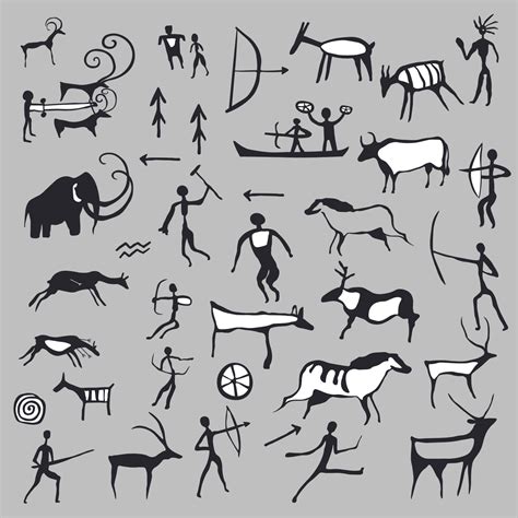 Drawings from caves, ancient arts and symbols 17527143 Vector Art at ...