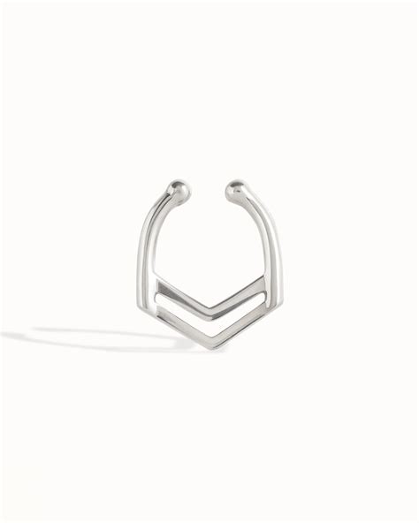 Fake Nose Ring Fake Septum Ring Body Jewelry Sterling Silver Bohemian ...