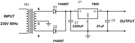 5V Power Supply using 7805 Voltage Regulator with Design