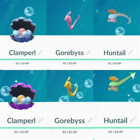 Shiny Clamperl, Shiny Huntail and Shiny Gorebyss can now be found and ...