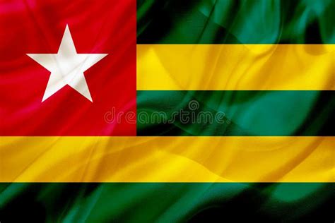 Togo Country Flag on Silk or Silky Waving Texture Stock Illustration ...