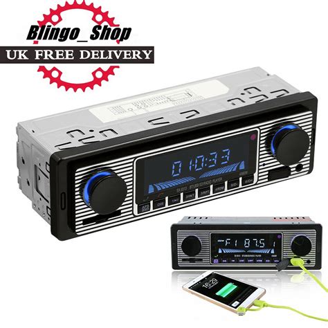 Bluetooth Retro Car Radio MP3 Player Stereo AUX-in Classic Car Stereo ...